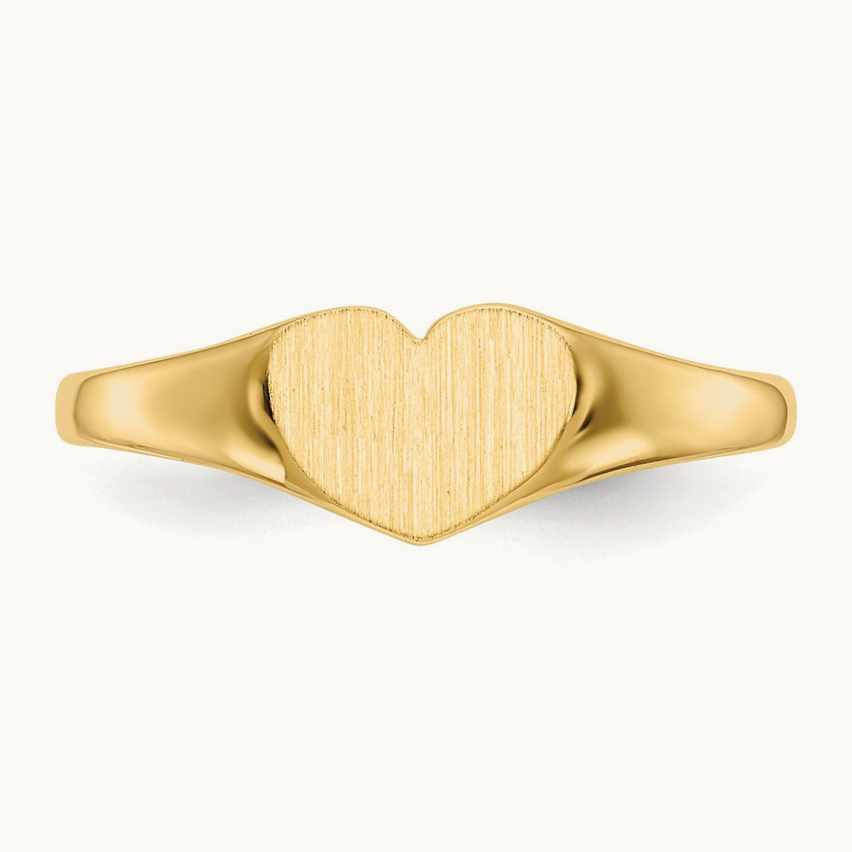 Closed Back Heart Signet Ring — 14K Yellow Gold, 7.5x6.0mm, 6