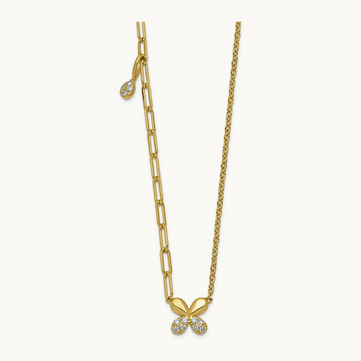 Butterfly Necklace, 0.10 ct tw Lab-Grown Diamond