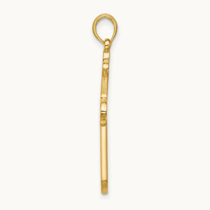 Polished Cross Pendant, 14K