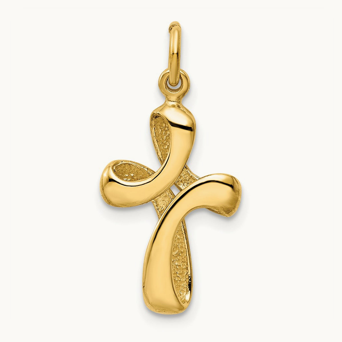 Polished Cross Charm, 14K