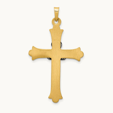 Claddagh Cross Pendant, 14K Two-tone