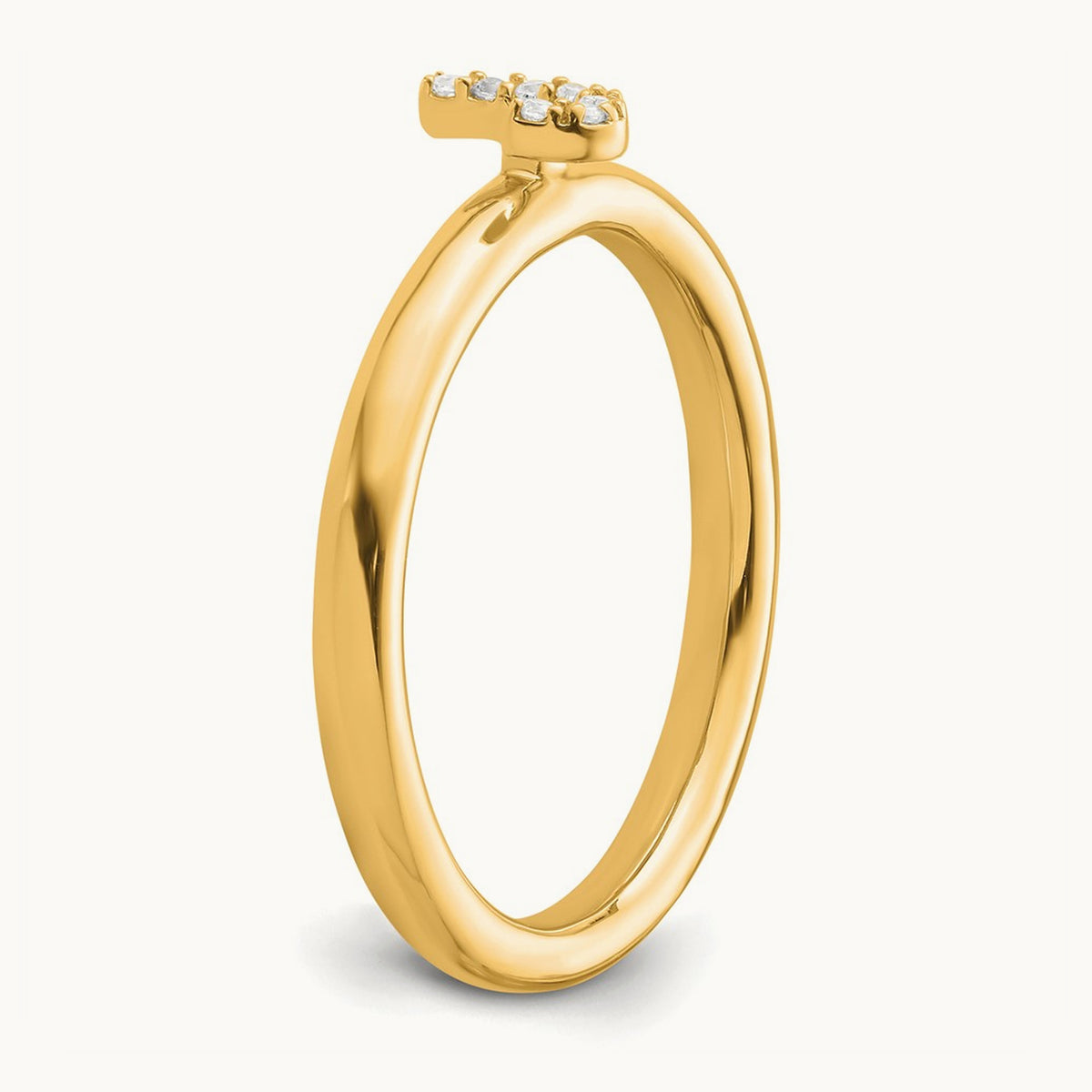 Stackable Diamond Ring — 14K Yellow Gold, J