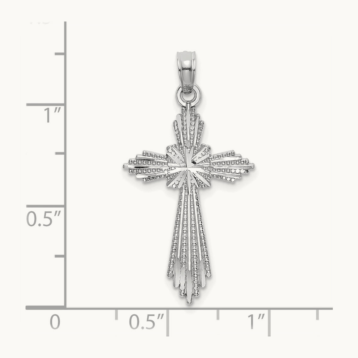 Fancy D/C Cross Charm, 14K White Gold