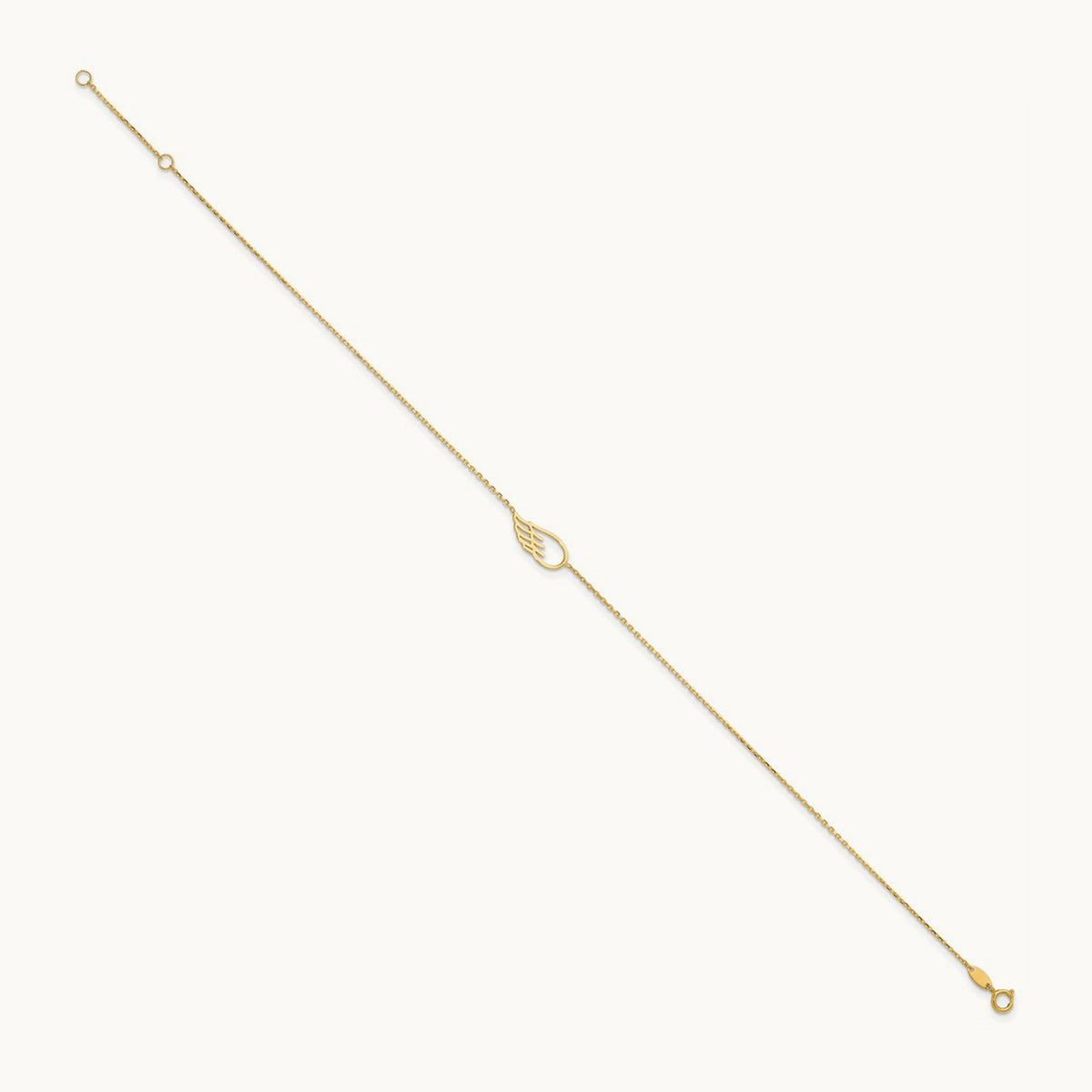Wing 10in Plus 1in ext. Anklet, 14K