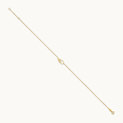 Wing 10in Plus 1in ext. Anklet, 14K