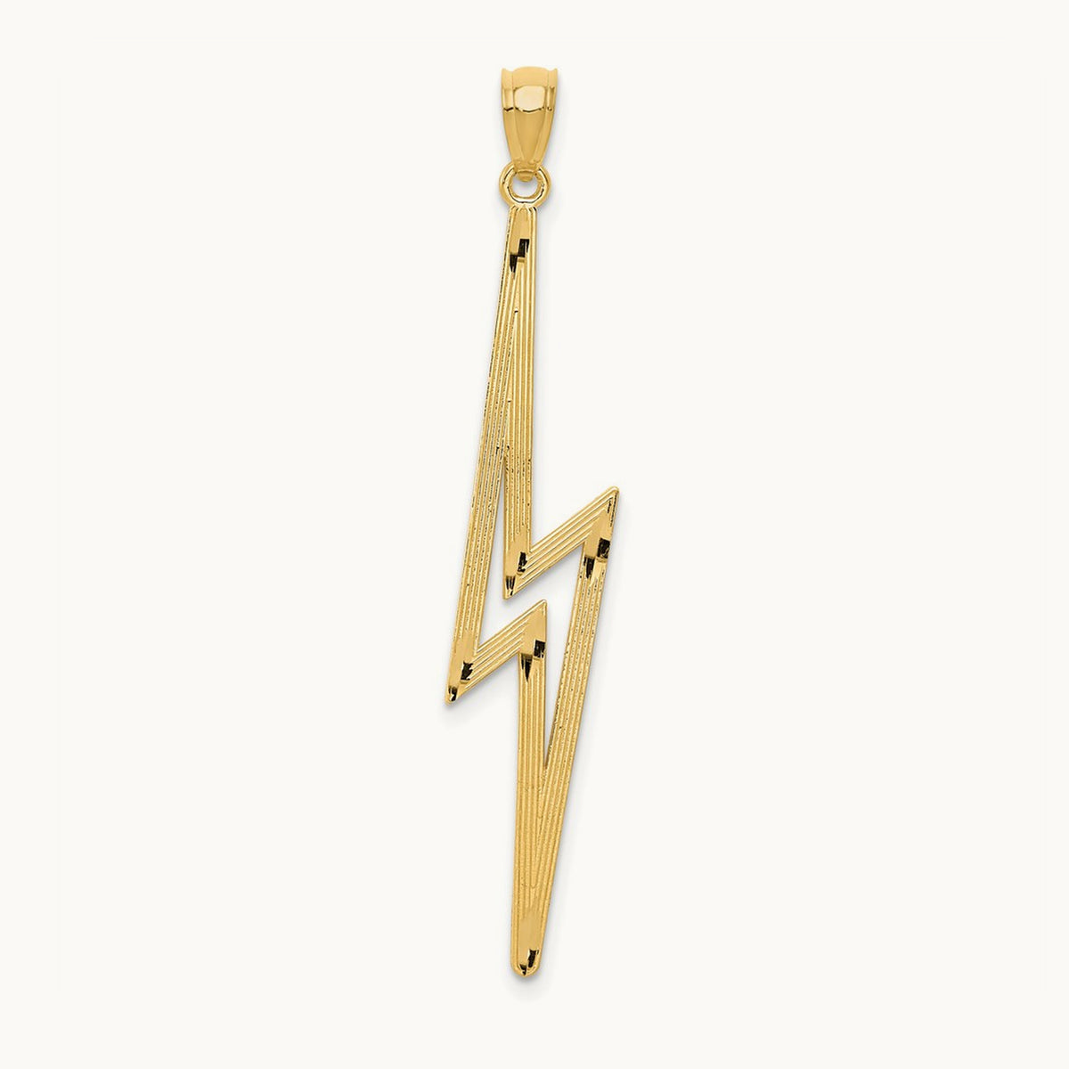 Polished D/C Lightning Bolt Pendant, 14K
