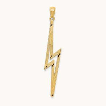 Polished D/C Lightning Bolt Pendant, 14K