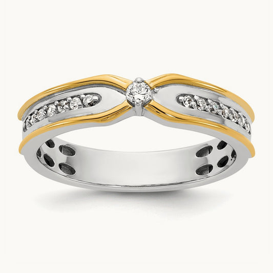 14ktt IB Goodman Mens Polished Complete 1/5ct Diamond Ring