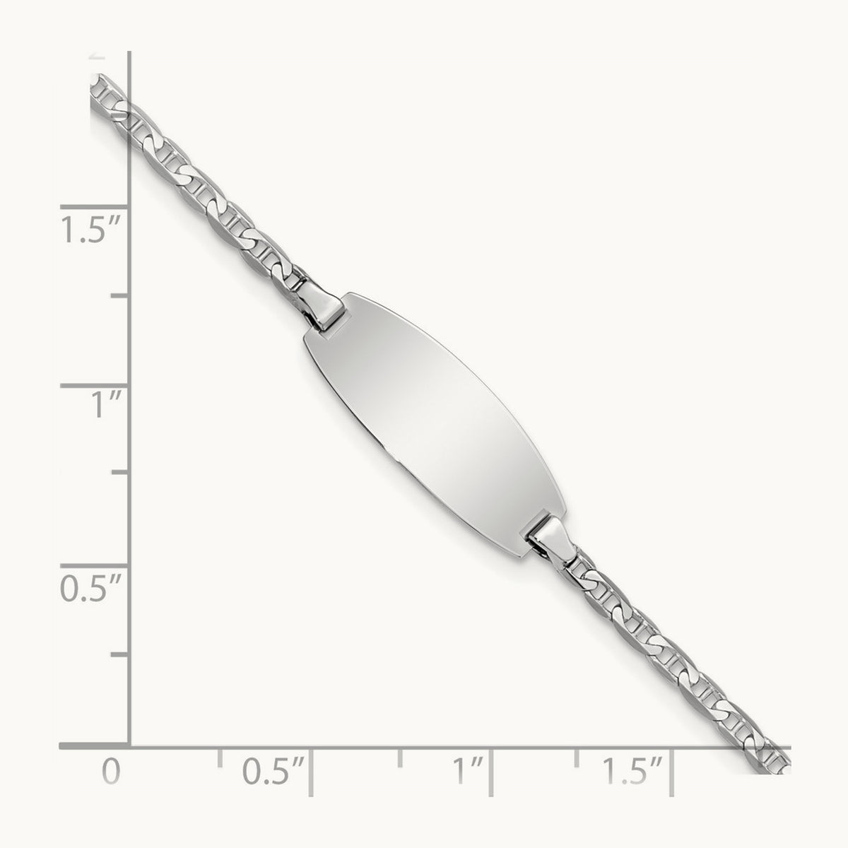 Oval Anchor ID Bracelet — 14K White Gold, 5.5mm