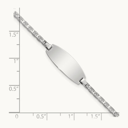 Oval Anchor ID Bracelet — 14K White Gold, 5.5mm
