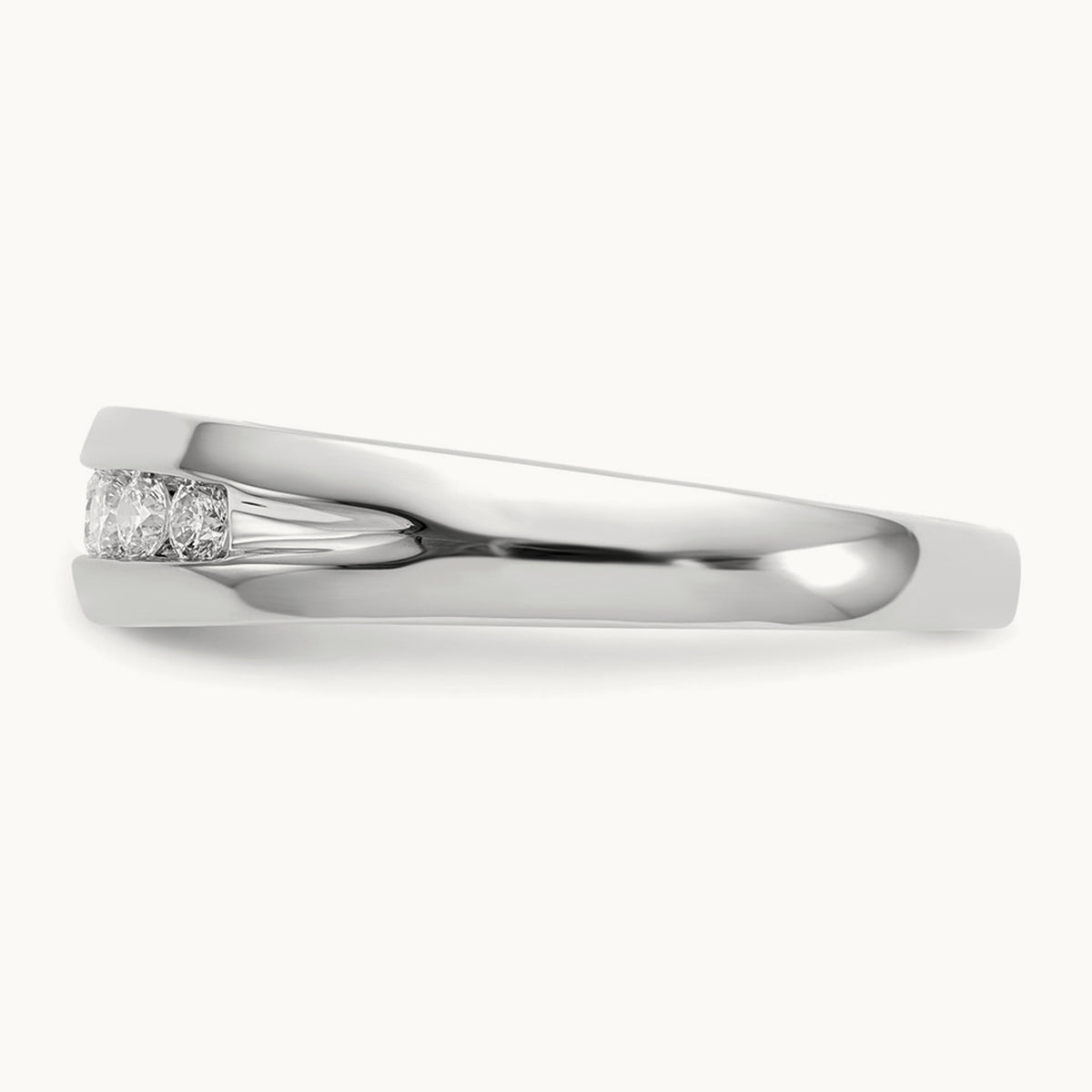 With White RH 7 Stone Men's Ring, 0.25 ct tw Lab-Grown Diamond — 14K White Gold