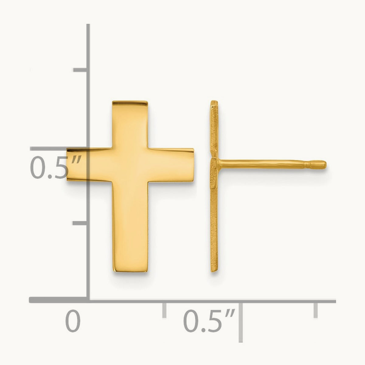 Polished Cross Earrings — 14.5mm