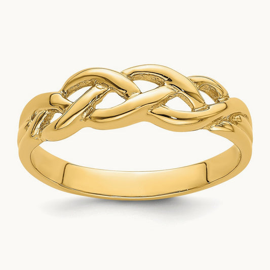 Polished Braided Knot Ring, 14K