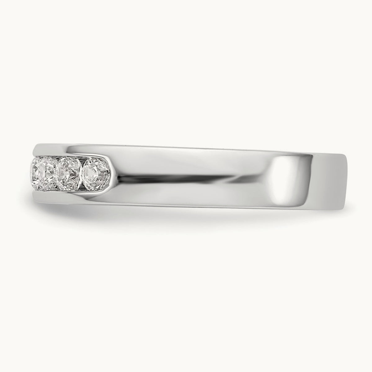 9- Stone Closed Channel Band Mounting, 2.4mm, 14K White Gold