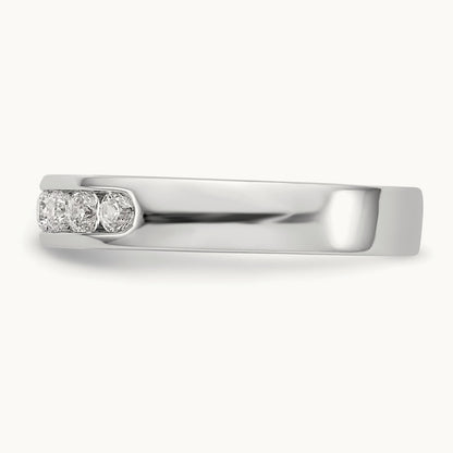 9- Stone Closed Channel Band Mounting, 2.4mm, 14K White Gold