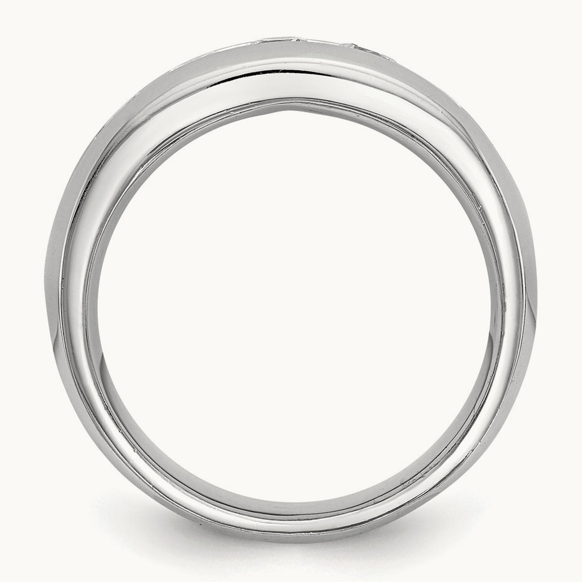 5-Stone Diamond Channel Band, 14K White Gold