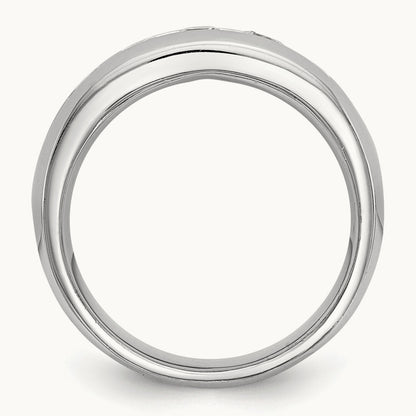 5-Stone Diamond Channel Band, 14K White Gold