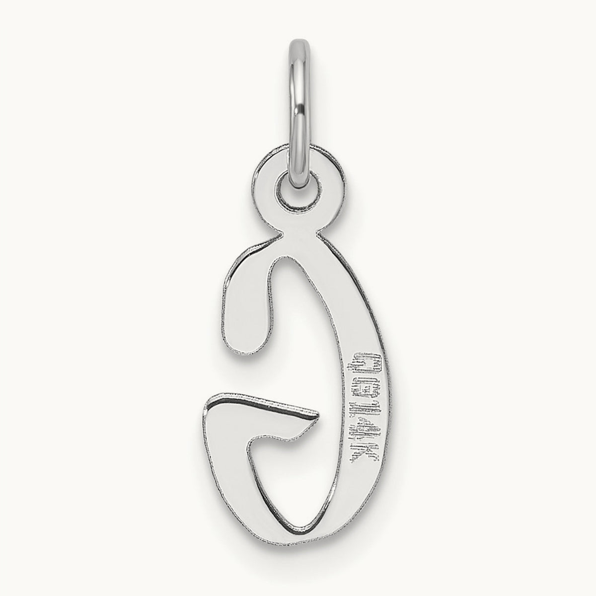 Slanted Block Initial Charm — 14K White Gold, G