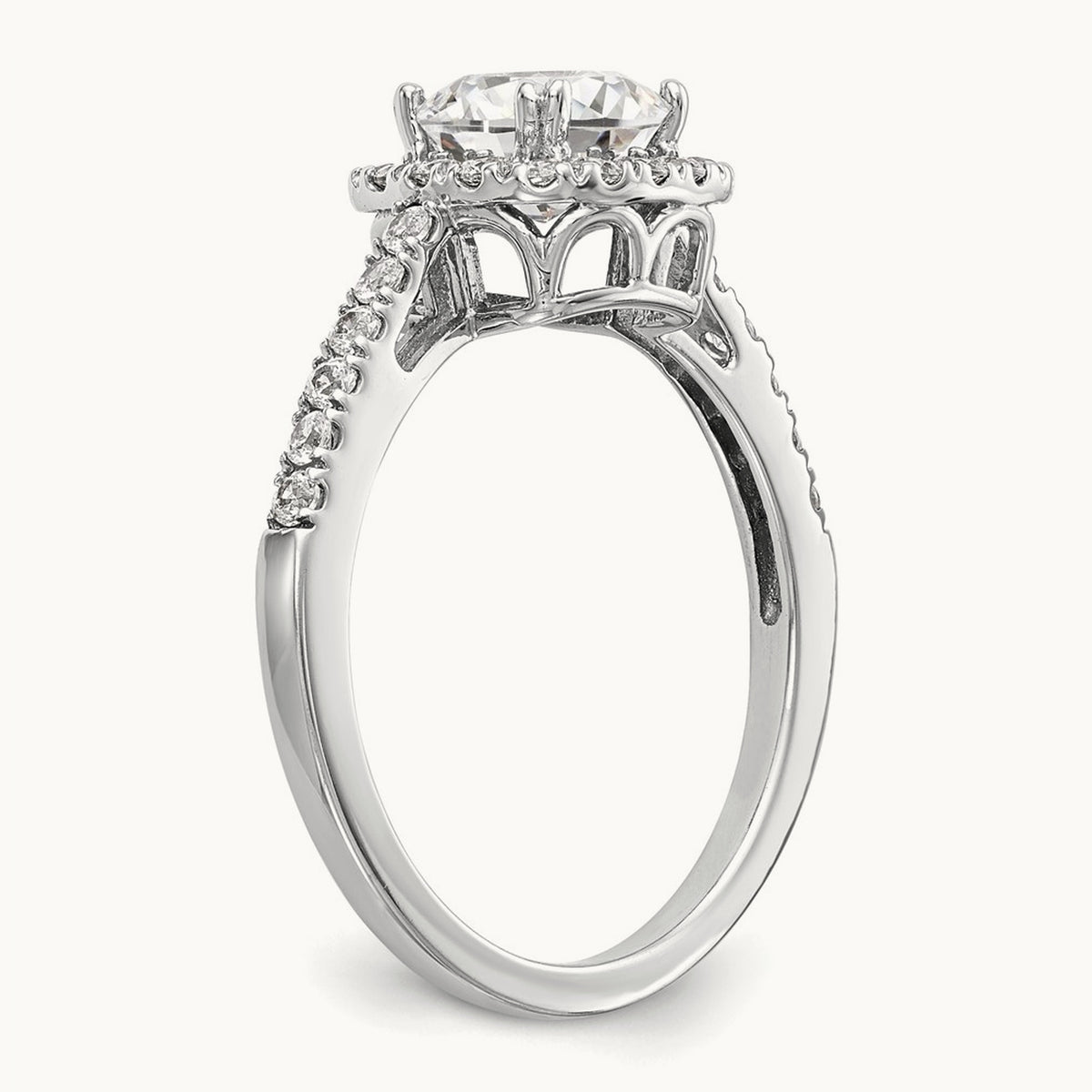 Cushion Semi-Mount Halo Engagement Ring — 3/8 ct (holds 7/8 ct center), VS/SI (Great), 7