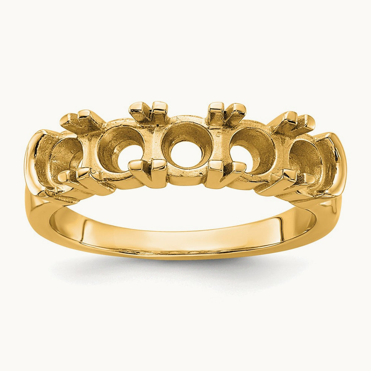Shared-Prong 5 Stone Band — 14K Yellow Gold, 1 3/4 ct, 7
