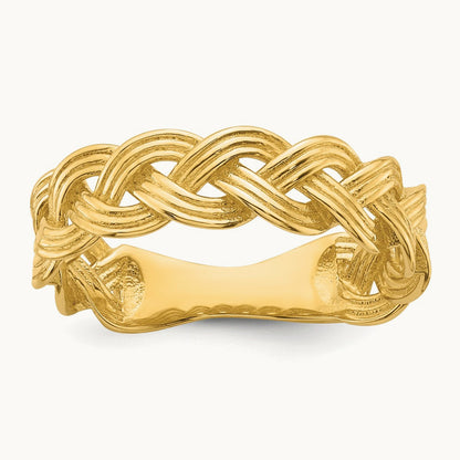 Polished Fancy Braided Ring, 14K