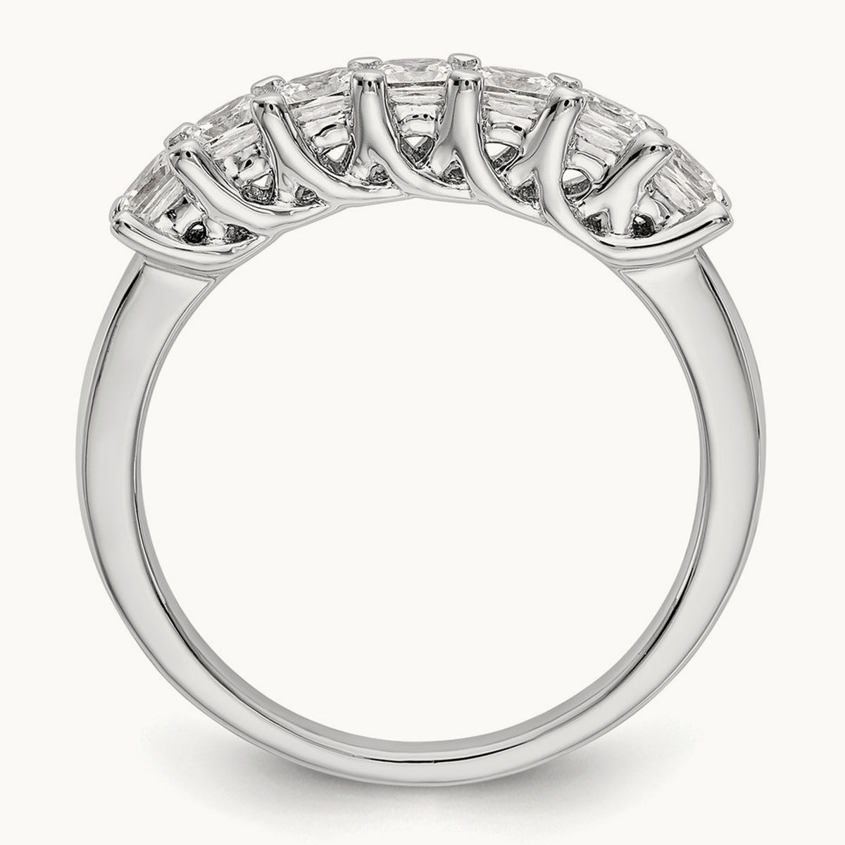 7-Stone Diamond Band, 14K White Gold