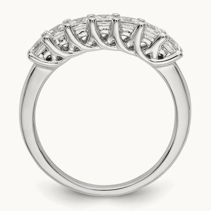7-Stone Diamond Band, 14K White Gold