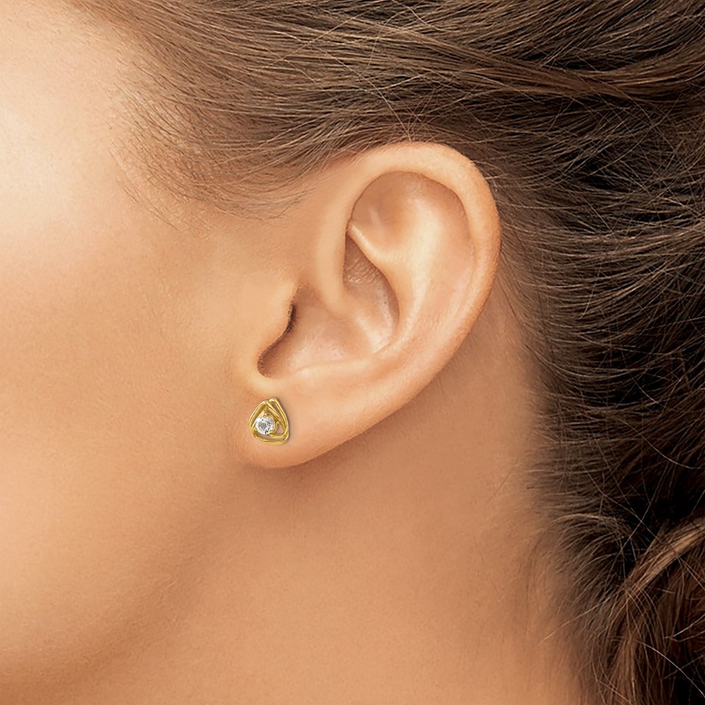 Topaz Post Earrings — 14K Yellow Gold