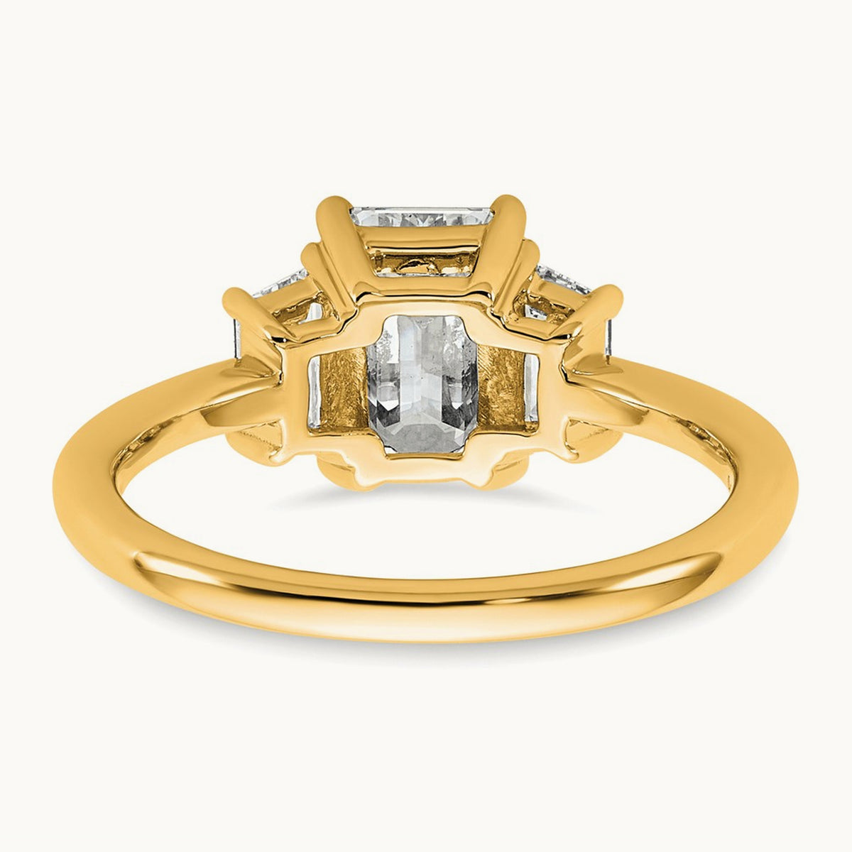 Emerald & Trapezoid Engagement Ring, 1.25-4.00 ct tw Lab-Grown Diamond — 2 ct, 14K Yellow Gold