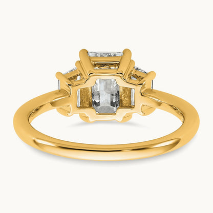 Emerald & Trapezoid Engagement Ring, 1.25-4.00 ct tw Lab-Grown Diamond — 2 ct, 14K Yellow Gold