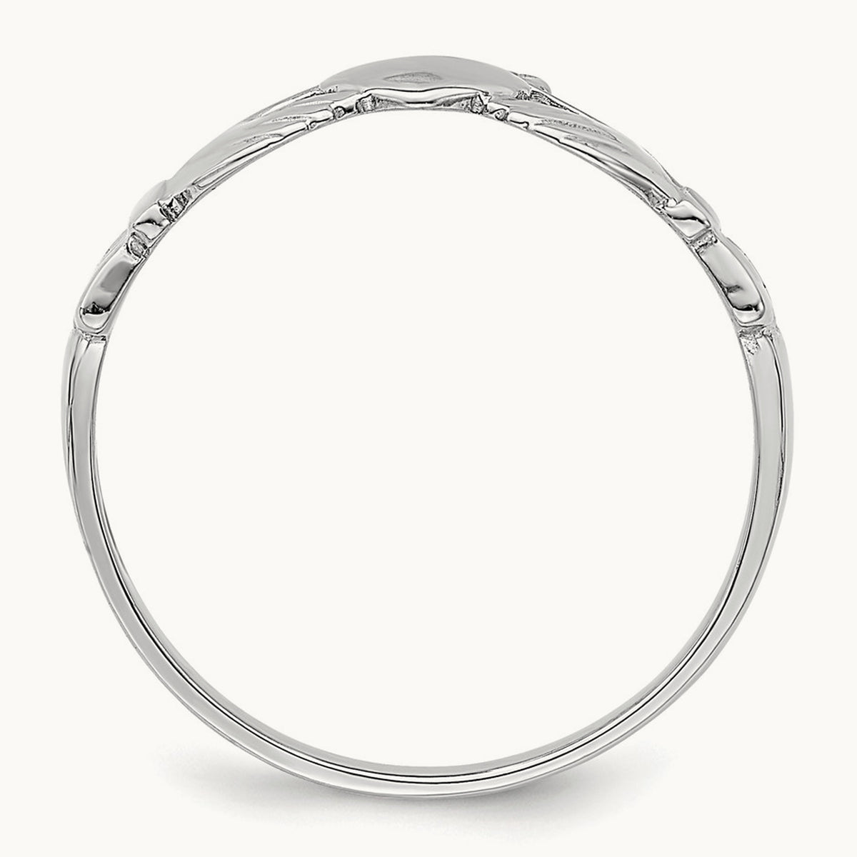 Polished Claddagh Ring, 14K White Gold