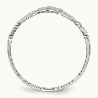 Polished Claddagh Ring, 14K White Gold