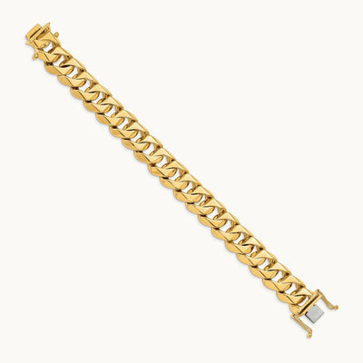 Hand-polished Traditional Link Bracelet, 15mm, 14K