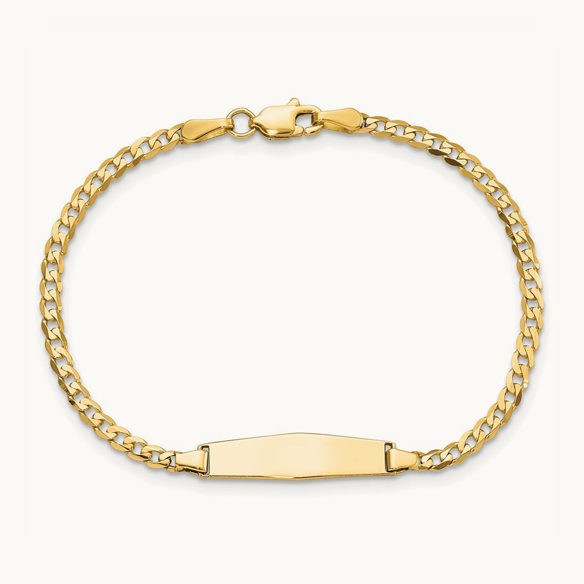 Soft Diamond Shape Curb Link ID Bracelet — 7mm