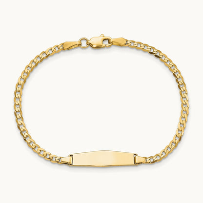 Soft Diamond Shape Curb Link ID Bracelet — 7mm