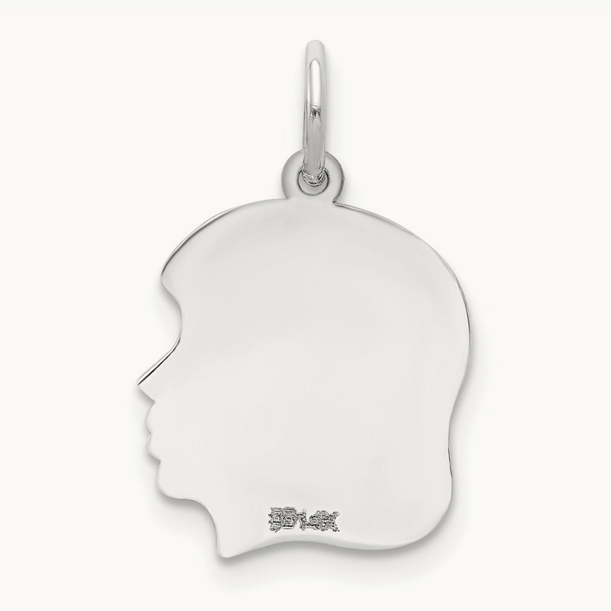 Plain Medium.027 Depth Facing Right Engravable Girl Charm — 22mm