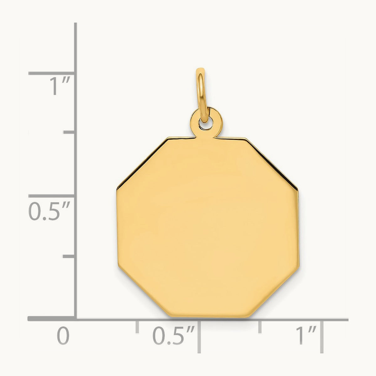 Plain .018 Gauge Engravable Octagonal Disc Charm — 25mm