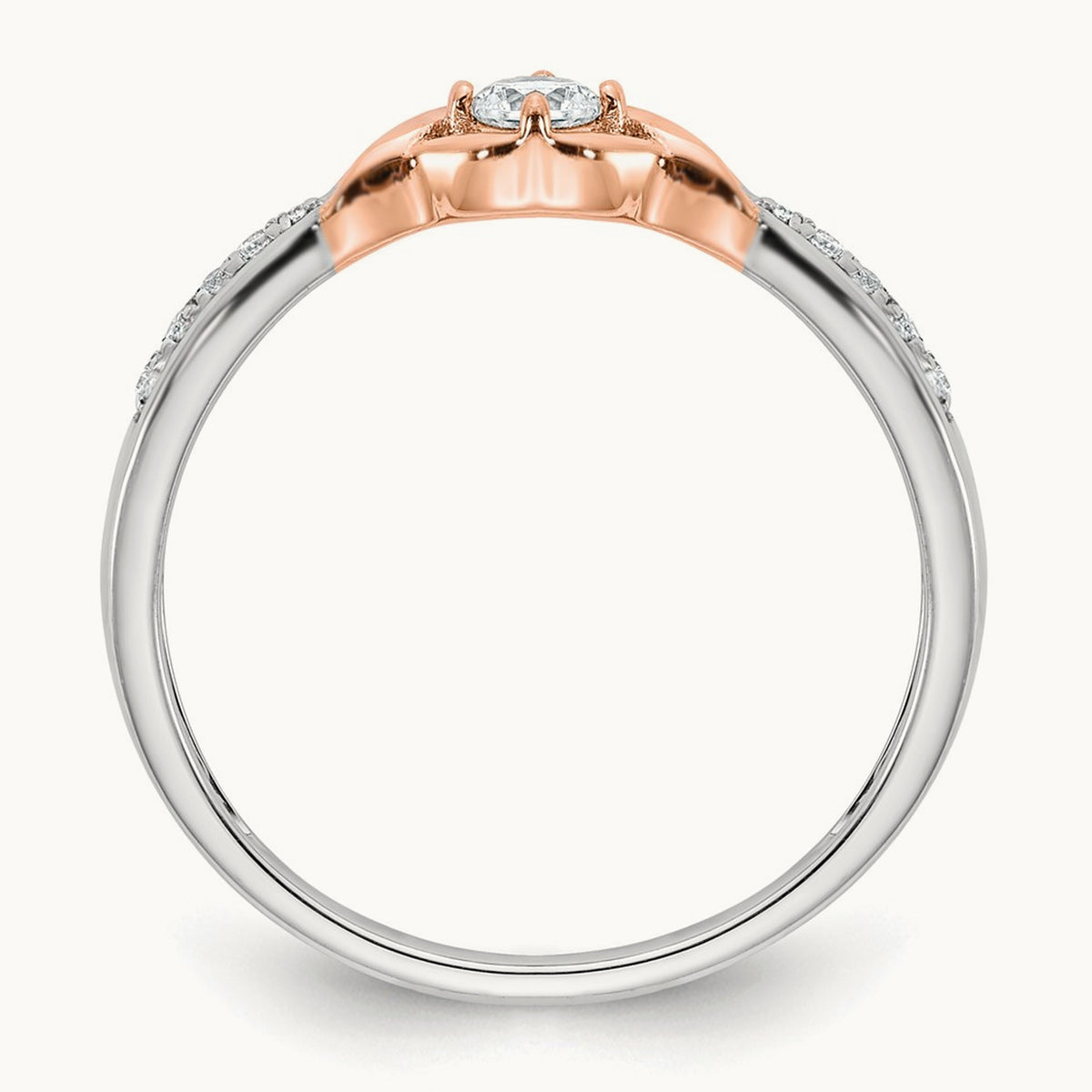 First Promise Diamond Complete Promise Ring, 14K White with Rose Gold