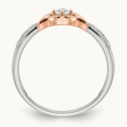 First Promise Diamond Complete Promise Ring, 14K White with Rose Gold