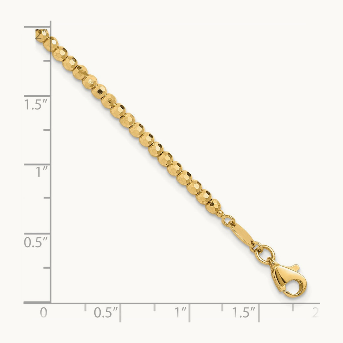 Polished and Diamond-cut Beaded Bracelet, 14K
