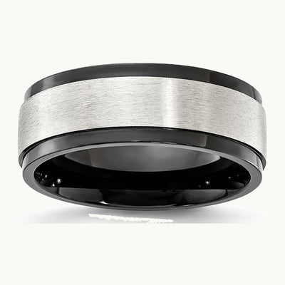 Chisel Cobalt Black IP-plated Brushed Center 8.00mm Band