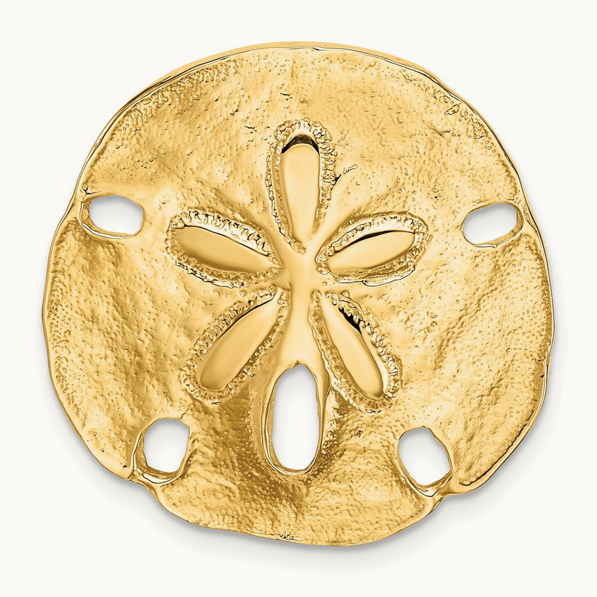 Polished Fits up to on Both Small Sand Dollar Slide, 8mm, 14K