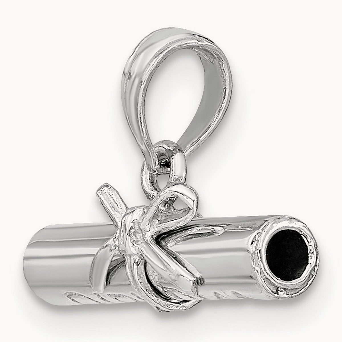 3-D DIPLOMA Rolled Up Charm, 14K White Gold