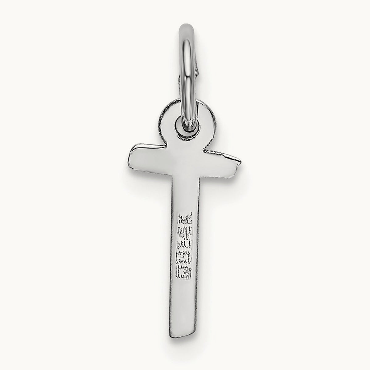 Small Slanted Block Initial Charm — 14K White Gold, T