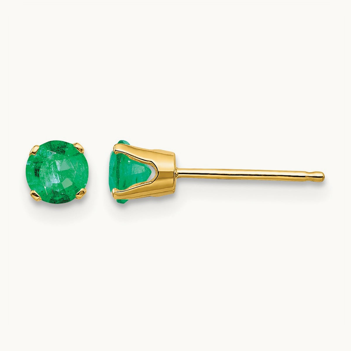 May/Emerald Post Earrings — 4mm