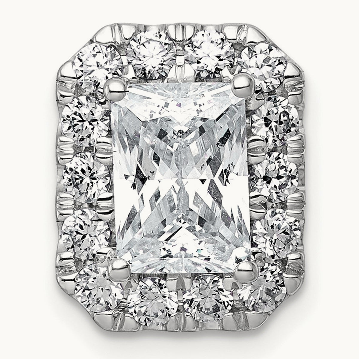 Radiant Halo Chain Slide, 0.25-5.50 ct tw Lab-Grown Diamond — 2 7/8 ct, 14K White Gold