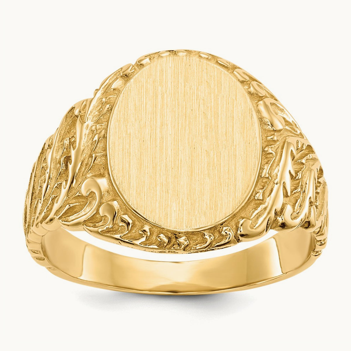10.5x13. Closed Back Mens Signet Ring, 0mm, 14K