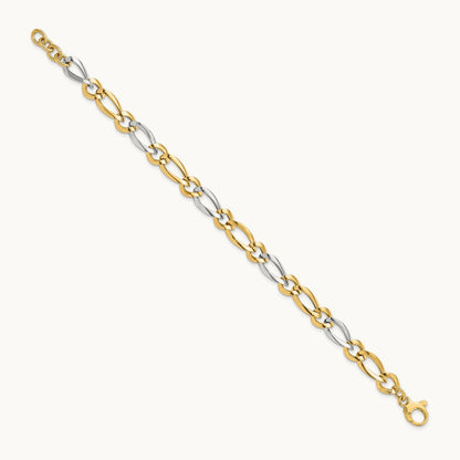 Polished Bracelet, 14K Two-tone