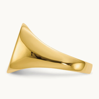 13.5x15. Closed Back Mens Signet Ring, 0mm, 14K