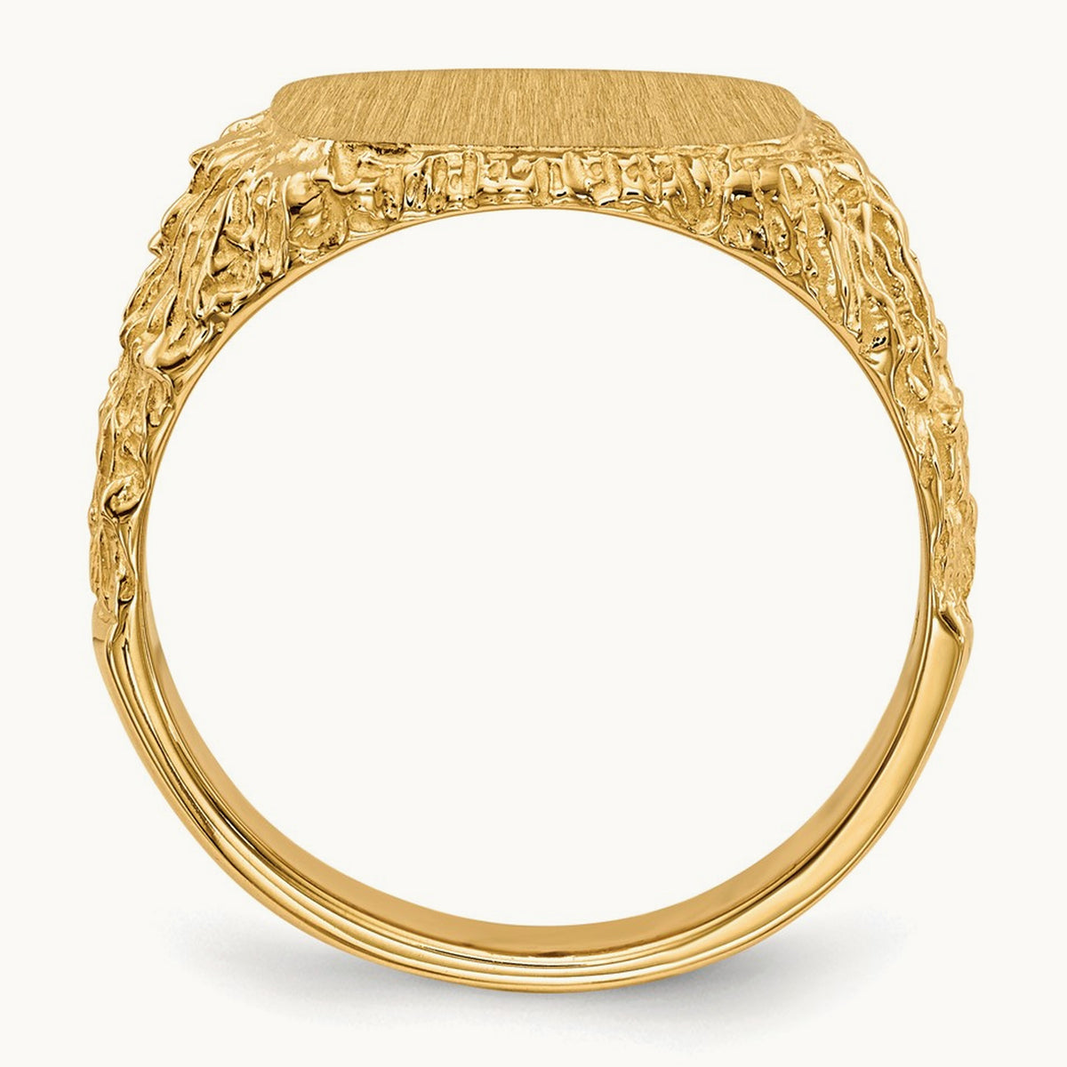 13.5x13. Closed Back Mens Signet Ring, 5mm, 14K